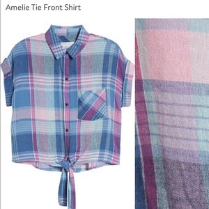 Rails | Amelie Tie Front Buttondown Top